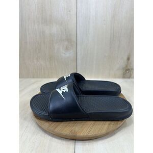 Nike Benassi JDI Black Leather Sandal Slides Mens Size 13